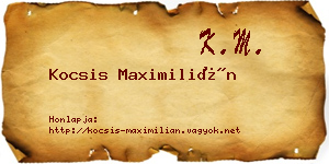 Kocsis Maximilián névjegykártya