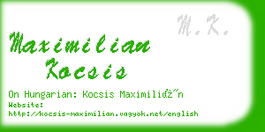 maximilian kocsis business card